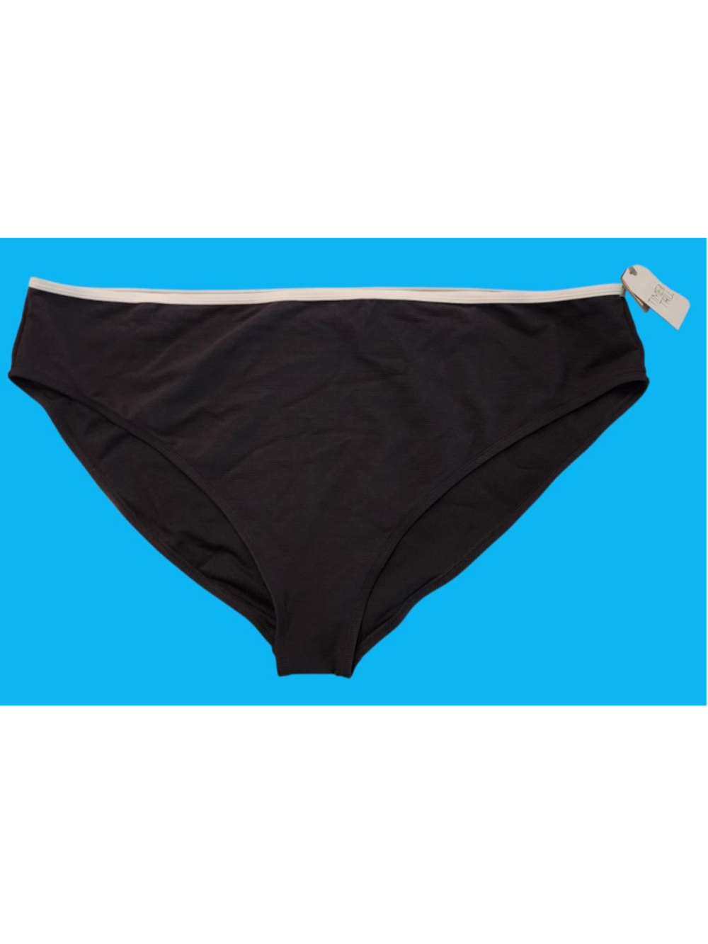 NWT Time and Tru Women's Size 3X Bikini Swim Bottom Black Ribbed Plus 24W 26W